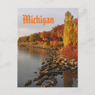 Carte Postale rive de la rivière Fall, Michigan
