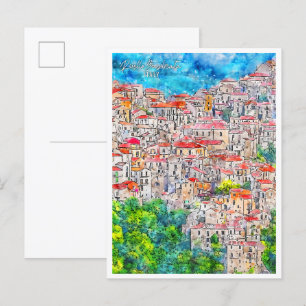 Carte Postale Rivello Basilicate Italie Voyage aquarelle