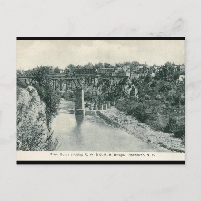 Carte Postale River Gorge Bridge, Rochester NY Vintage (Devant)