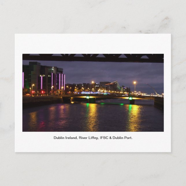 Carte Postale River Liffey Irlande, IFSC et Dublin Port (Devant)