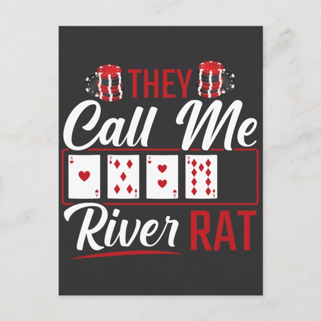Carte Postale River Rat Funny Poker Joueur Texas Holdem Lucker (Devant)