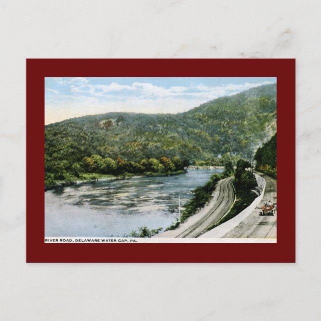 Carte Postale River Road, Delaware Water Gap, PA Vintage (Devant)