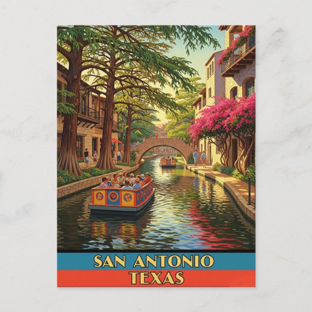 Carte Postale Riverwalk San Antonio Texas Travel (Devant)