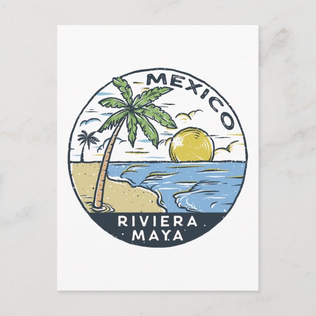 Carte Postale Riviera Maya Mexique Vintage (Devant)