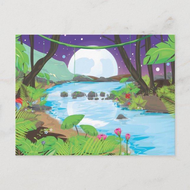 Carte Postale Rivière de la forêt tropicale (Devant)