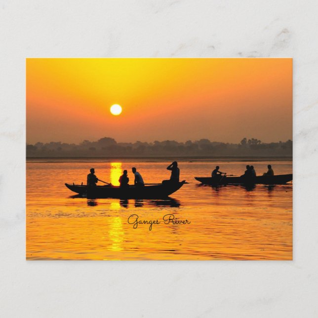 Carte Postale Rivière du Gange, pittoresque, (Devant)