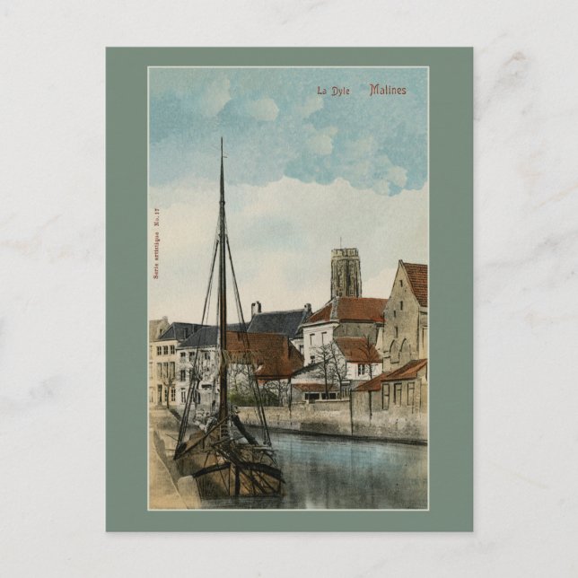 Carte Postale Rivière Mechelen Malines Dyle 1890 (Devant)