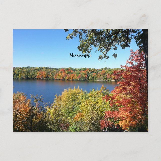 Carte Postale Rivière Mississippi, automne, (Devant)