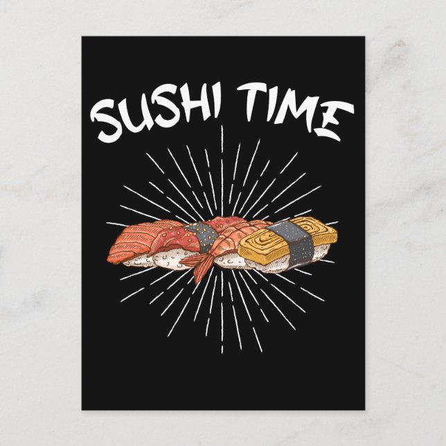 Carte Postale Riz Temps Sushi Amant de la Nourriture Japonaise N (Devant)