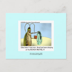 Carte postale Roach Motel Funny Cartoon