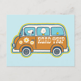 Carte Postale Road Trippin   Van de road trip de Peanuts