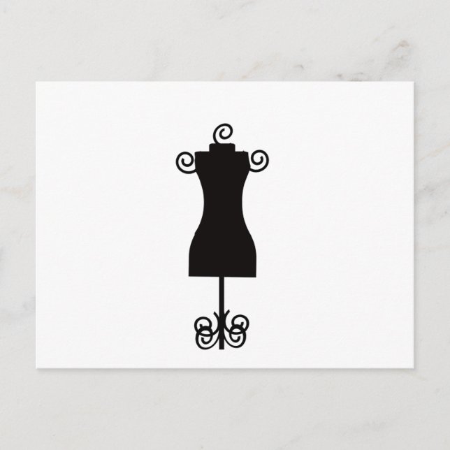 Carte Postale Robe de mode noir et blanc Mannequin (Devant)