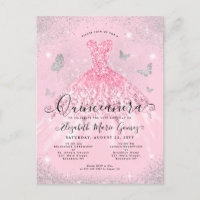 Robe de soirée glamour rose argentée pailletée Qui