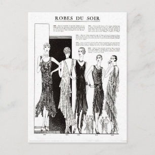 Carte Postale Robe des années 1920 Illustration française