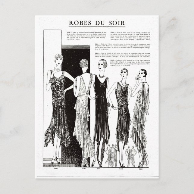 Carte Postale Robe des années 1920 Illustration française (Devant)