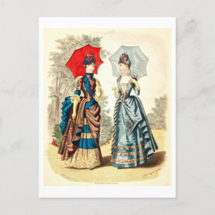 Carte Postale Robe d'illustration de mode vintage 1886