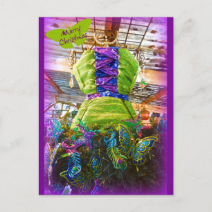 Carte Postale Robe Mannequin Papillon Forme Arbre de Noël