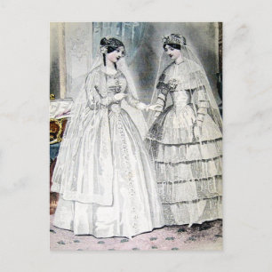 Carte Postale Robe Mariage vintage
