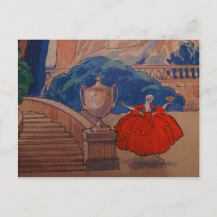 Carte Postale Robe Plaque de mode ~ Art Déco Français Vintage