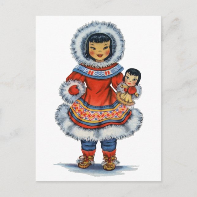 Carte Postale Robe traditionnelle Eskimo vintage (Devant)