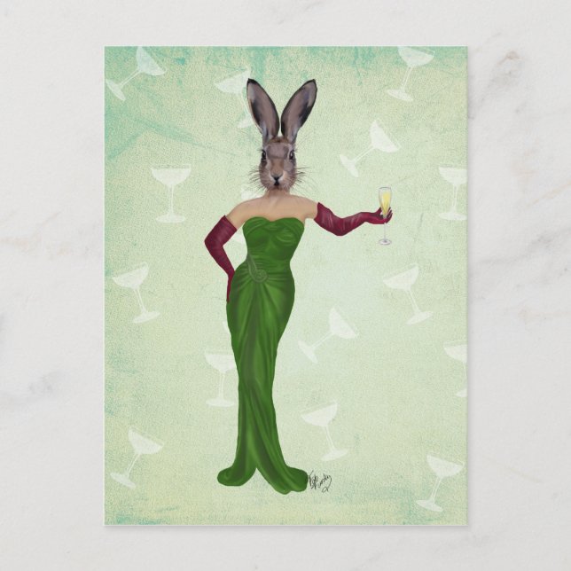 Carte Postale Robe verte de lapin 3 (Devant)