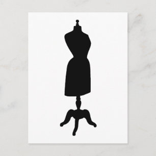 Carte Postale Robe victorienne forme Silhouette