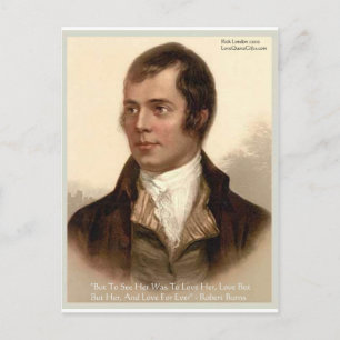 Carte Postale Robert Burns "Pour la connaître" Citation d'amour 