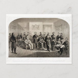 Carte Postale Robert E. Lee cède à Ulysses S. Grant