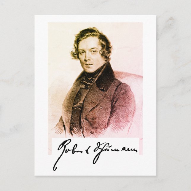Carte Postale Robert Schumann/ signature (Devant)