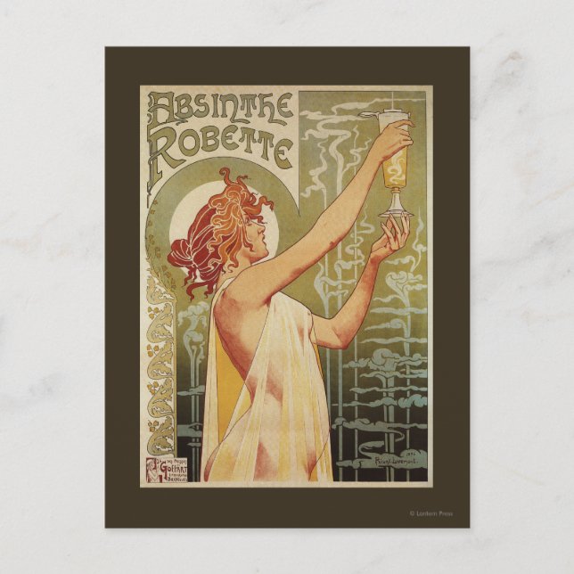 Carte Postale Robette Absinthe Publicité Poster (Devant)