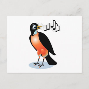 Carte Postale Robin à poitrine rouge large