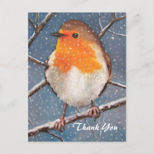 CARTE POSTALE ROBIN ANGLAIS : ILLUSTRATION: MERCI