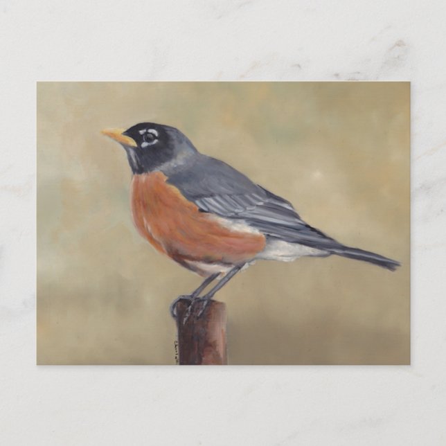 Carte postale Robin Bird Art (Devant)