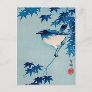 Carte Postale Robin d'une branche d'érable, Koson, Japanese Bird
