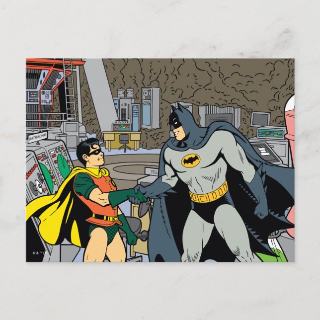 Carte Postale Robin Et Batman Handshake (Devant)