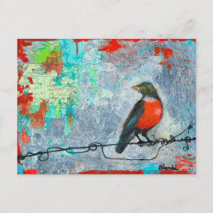Carte Postale Robin rouge