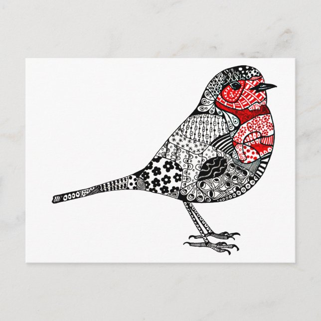Carte Postale Robin rouge (Devant)