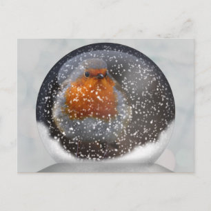 Carte postale Robin Snowglobe