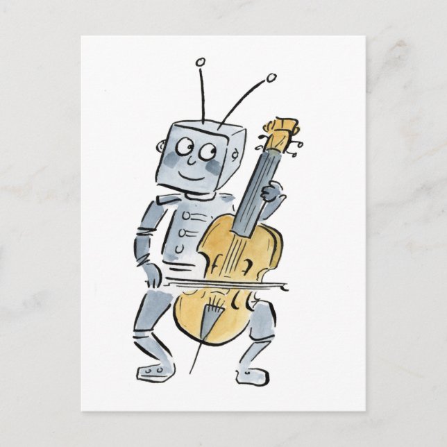 Carte Postale Robot Cello (Devant)