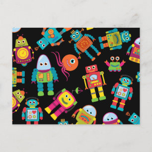 Carte Postale Robot coloré pour enfants