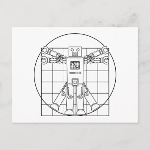 Carte postale Robot Da Vinci Vitruvian