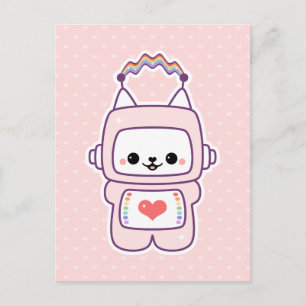 Carte Postale Robot de chat mignon