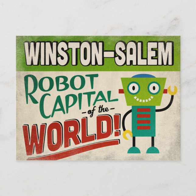 Carte Postale Robot de la Caroline du Nord Winston-Salem - Vinta (Devant)