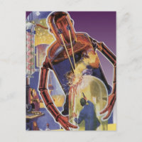 Robot de science-fiction vintage avec les yeux de