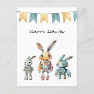 Carte Postale Robot lapins Pâques