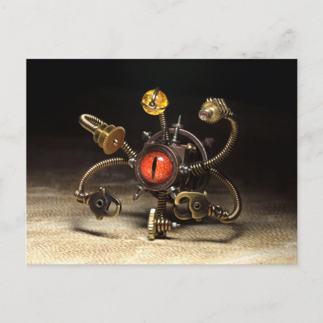 Carte Postale Robot porte-parole Steampunk (Devant)