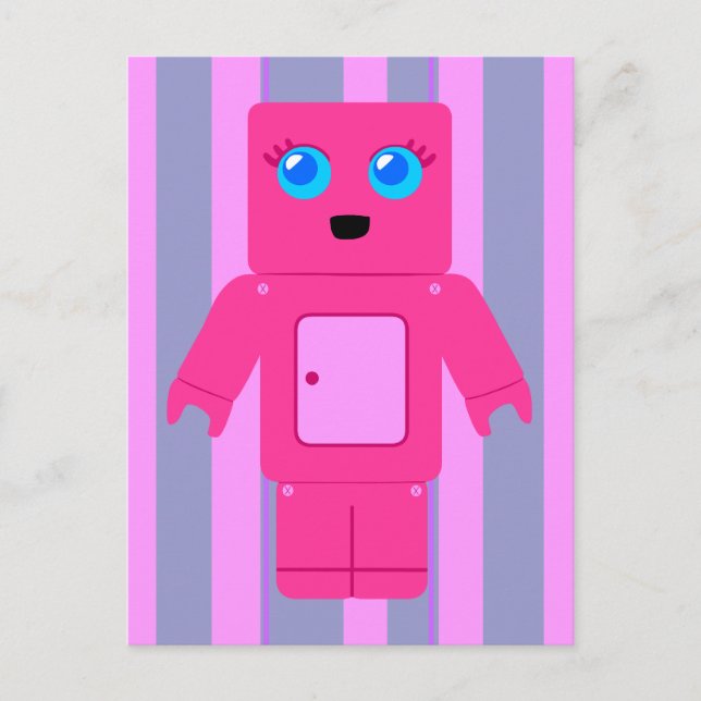 Carte Postale Robot rose (Devant)