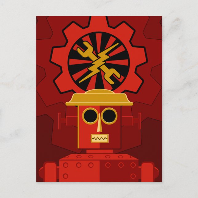Carte Postale Robot rouge (Devant)