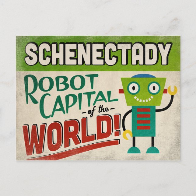 Carte Postale Robot Schenectady New York - Vintage amusant (Devant)