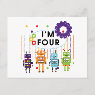 Carte Postale Robot T-shirts et cadeaux d'anniversaire 4e